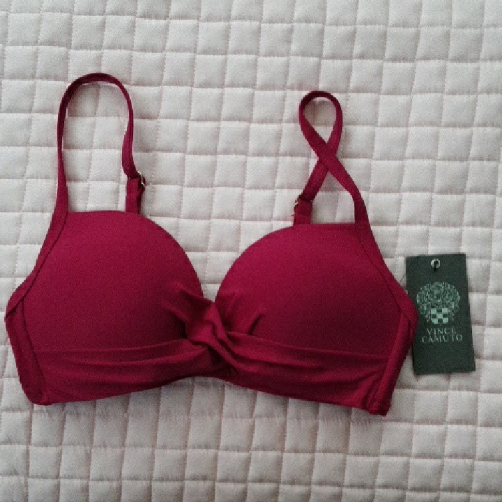 Vince Camuto Raspberry Bikini Top